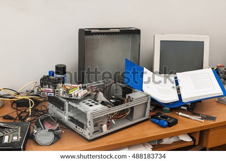 post repair of computers - computer room