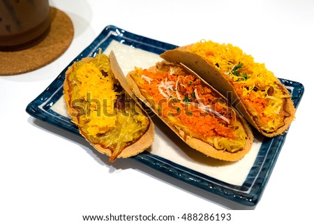 Thai crispy pancake with with background.