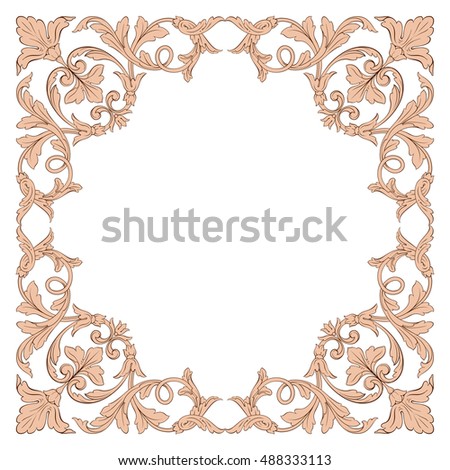 Vintage baroque element ornament. Retro pattern antique style acanthus. Decorative design element filigree calligraphy vector.
