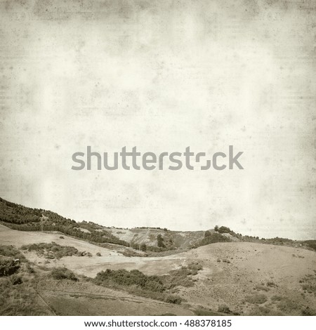 textured old paper background with landscape of Central Gran Canaria