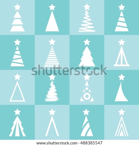 christmas tree simple drawing set