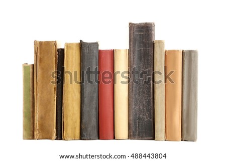 Old books isolated on a white background