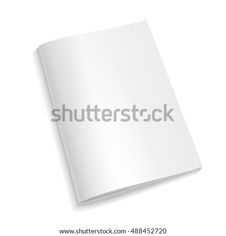 Blank Cover Of Magazine, Book, Booklet, Brochure. Illustration Isolated On White Background. Mock Up Template Ready For Your Design. Vector EPS10 Royalty-Free Stock Photo #488452720
