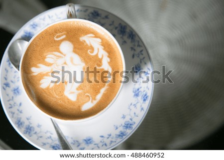 Latte Art Coffee with Angel picture