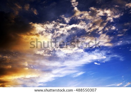 photographed the sky with clouds, Defocus