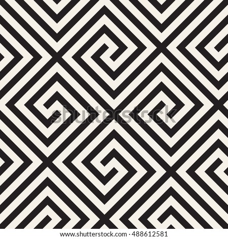 Vector seamless pattern. Modern stylish texture. Repeating Greek pattern. Monochrome swatch with meander. Royalty-Free Stock Photo #488612581