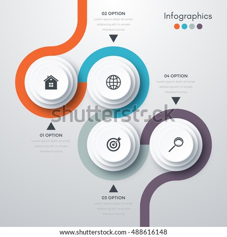 Vector illustration of four circles infographics options