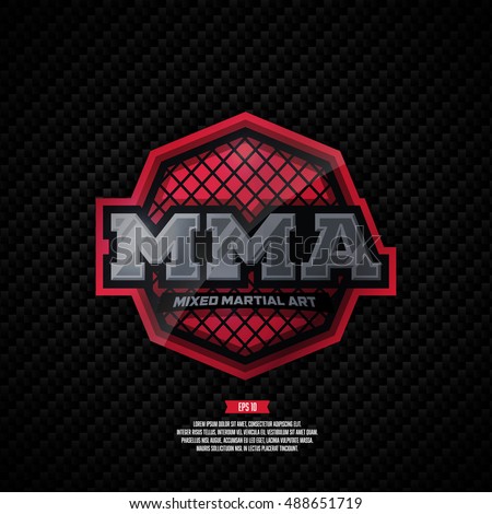 MMA. Modern professional mixed martial arts template logo design. Royalty-Free Stock Photo #488651719