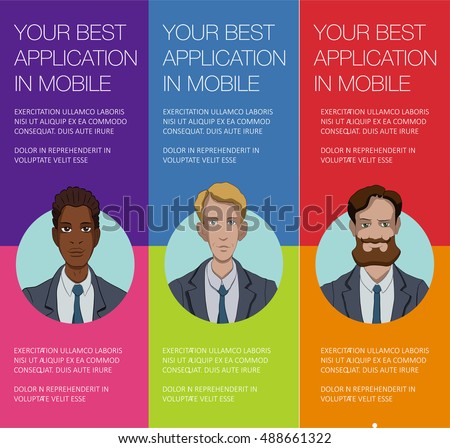 Vector web banners for training course. Website headers template banners. Vector template for ads banner. Training course banner. Character man for presentation training course. Banner with character