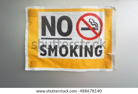 No smoking sign on the wall