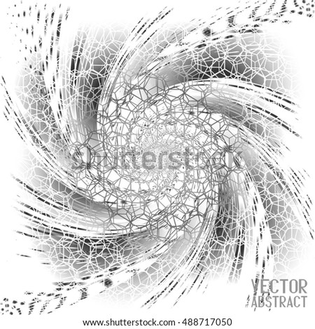 Abstract Halftone Wave Background. Black and White Dots Pattern. Vector Illustration
