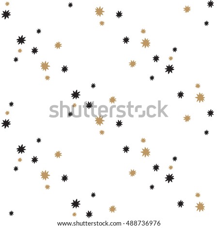 Christmas seamless pattern with magic stars. Beautiful vector background for decoration xmas designs. Cute minimalistic art elements on white backdrop.
