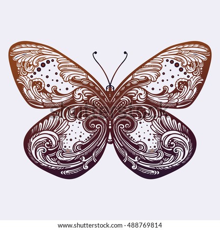 Beautiful butterfly.Isolated vector illustration.