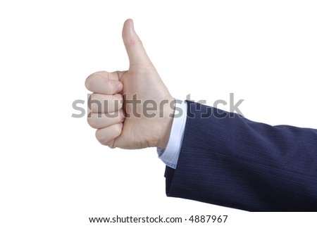 Thumbs up against white background