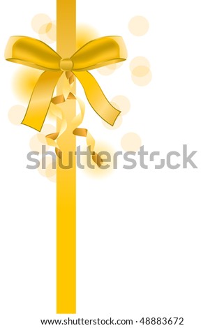 Gold bow with ribbon