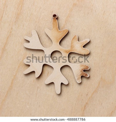 Cute wooden decoration on Christmas