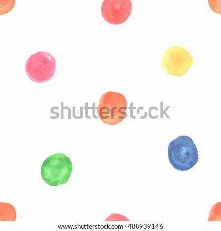 Abstract  vector watercolor seamless pattern. Isolated watercolor spots on white background.