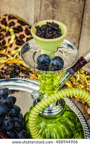 Hookah. Tobacco with the flavors of the grapes.