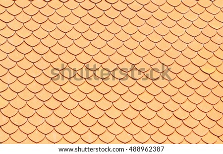 Yellow tiles roof, architecture background.