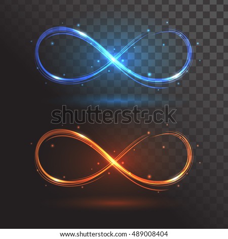 Blue and orange signs infinity or a rings of fire