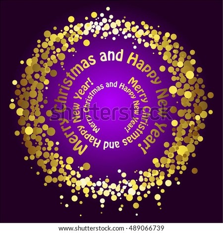 Vector illustration of Glowing sparkles on a purple background. Merry Christmas and Happy New Year!