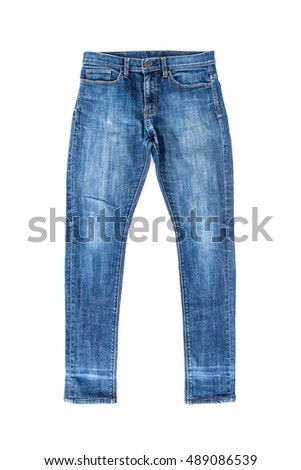 Blue denim jeans  - isolated on white background