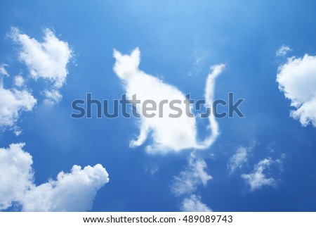 Cat cloud shape on sky.