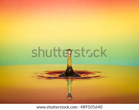 The colors caught in a drop
