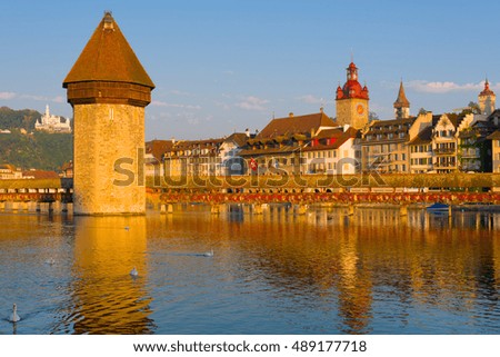 Cityscape of Luzern in a summer morning