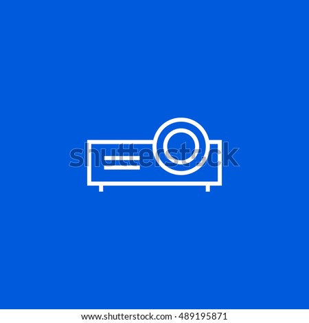 Projector icon vector, clip art. Also useful as logo, web element, symbol, graphic image, silhouette and illustration. Compatible with ai, cdr, jpg, png, svg, pdf, ico and eps formats.