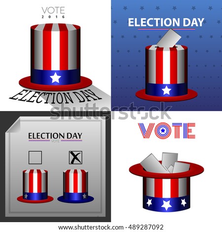 Set of election day graphic designs, Vector illustration