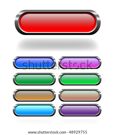 Set of colored web buttons. Vector illustration.