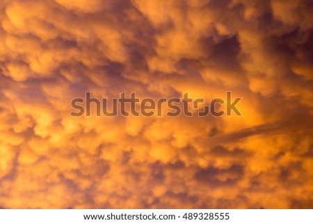 Sunrise and cloud, Blurred background.