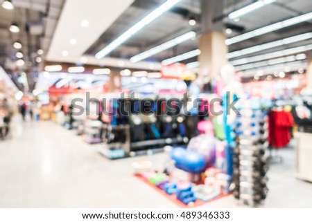 Abstract blur supermarket and shopping mall in retail sotre interior for background