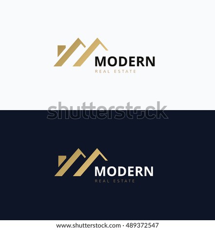 Modern home real estate logo template