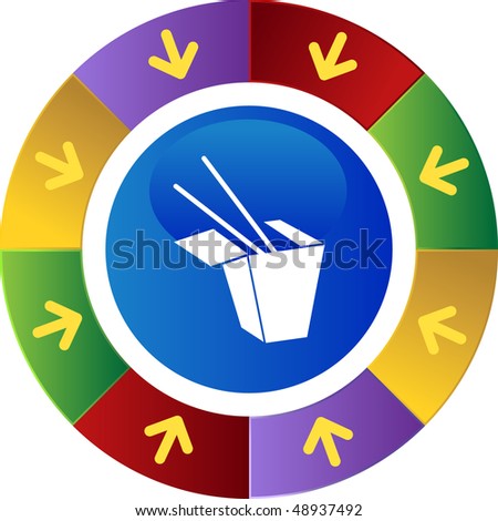 Chinese Take Out web button isolated on a background.