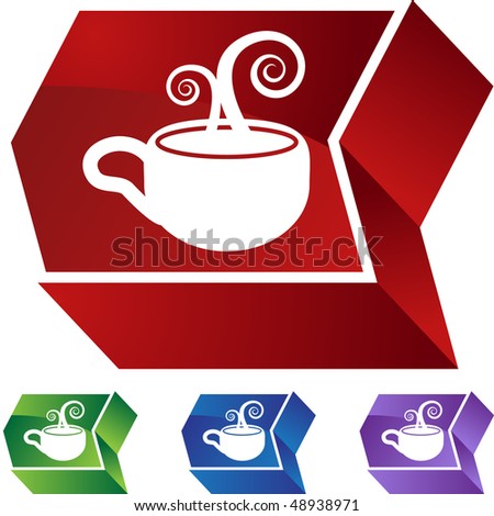 Coffee Cup web button isolated on a background.
