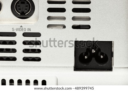 Projector multimedia silver colour on white background