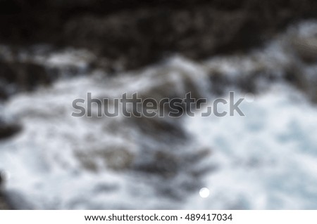 Beautiful waves sea landscape - blurred photo. Sky sea wave rock
