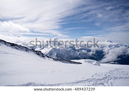 Elbrus. Winter. Snow. Mountains.