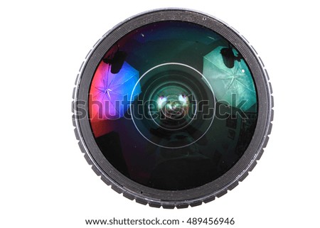 lens of photo camera (objective) isolated on the white background
