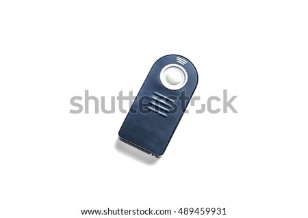 Wireless Remote control for DSLR camera. Isolated on white background