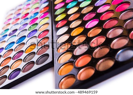 Set of colourful shadow for make-up isolated on white