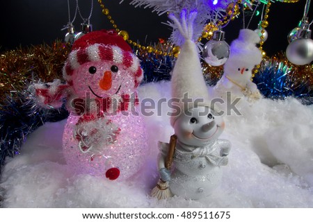 Christmas decoration snowman with lights