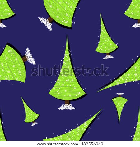 Seamless pattern with abstract christmas tree. Vector illustration for your graphic design.