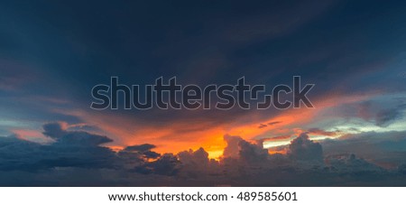 Sunset sky and cloud background nature.
