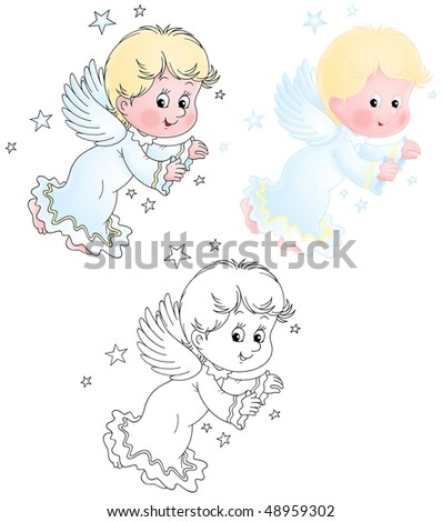 Little Cherub (black-and-white and color illustrations)
