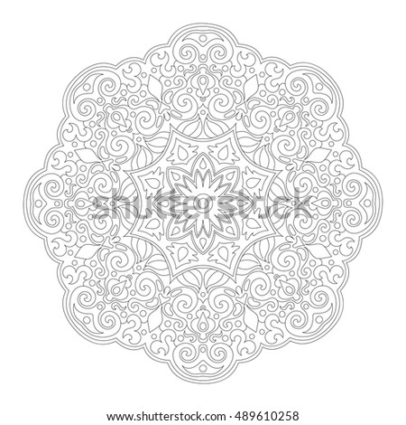 Mandala coloring book. Black and white lace pattern vector illustration