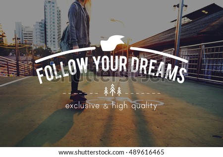 Youth Journey Young Words Carefree Skateboard Graphic Concept 