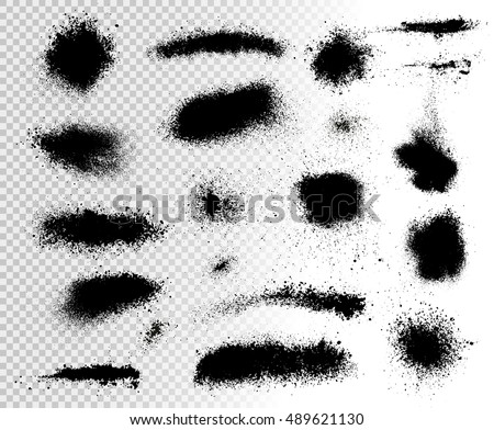 Set of paint stains. Paint splash. Hand painted spots. Transparent background. isolated. Vector